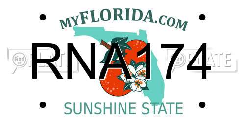 RNA174 Florida License Plate