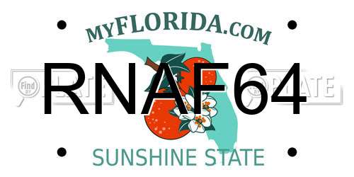 RNAF64 Florida License Plate