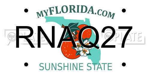 RNAQ27 Florida License Plate
