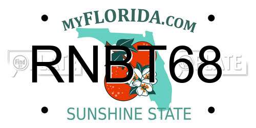 RNBT68 Florida License Plate