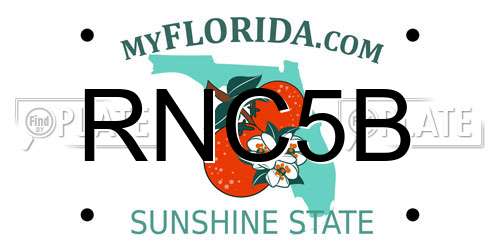 RNC5B Florida License Plate