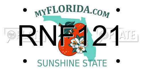 RNF121 Florida License Plate