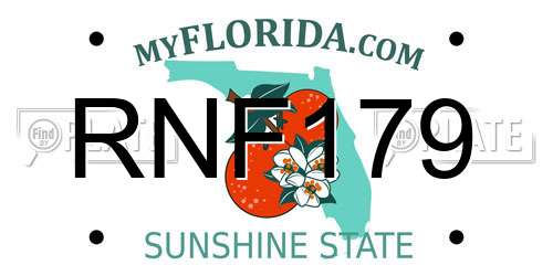 RNF179 Florida License Plate