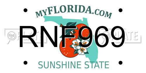 RNF969 Florida License Plate