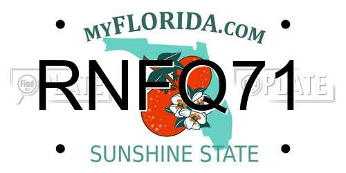 RNFQ71 Florida License Plate