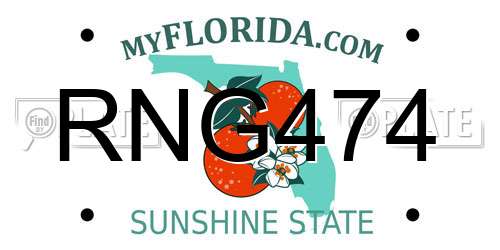 RNG474 Florida License Plate