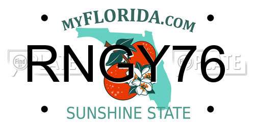 RNGY76 Florida License Plate