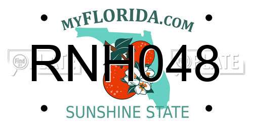 RNH048 Florida License Plate