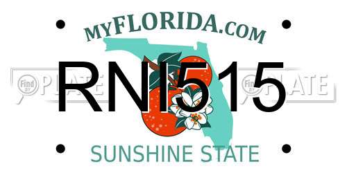 RNI515 Florida License Plate