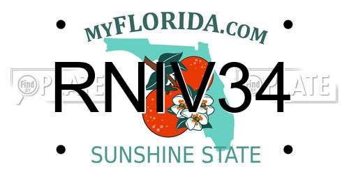 RNIV34 Florida License Plate
