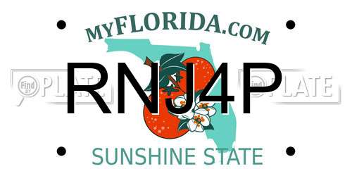 RNJ4P Florida License Plate