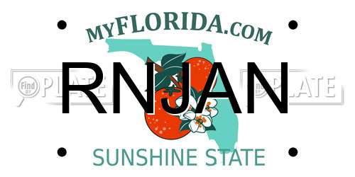 RNJAN Florida License Plate