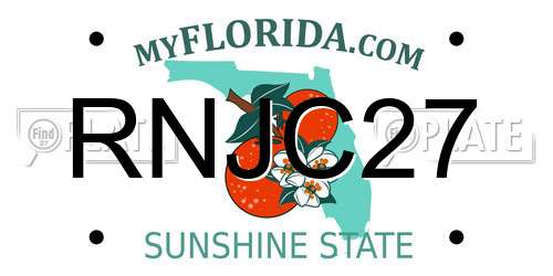 RNJC27 Florida License Plate