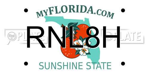 RNL8H Florida License Plate