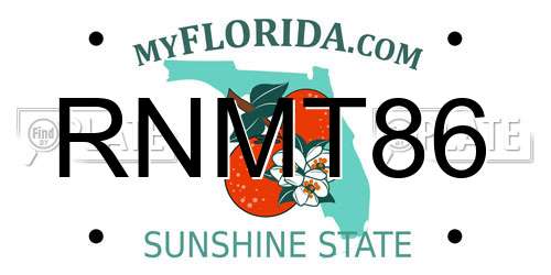 RNMT86 Florida License Plate