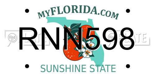 RNN598 Florida License Plate