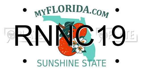 RNNC19 Florida License Plate