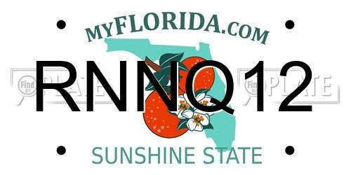 RNNQ12 Florida License Plate
