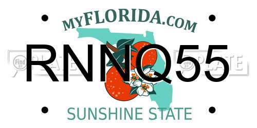 RNNQ55 Florida License Plate