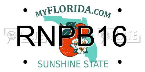 RNPB16 Florida License Plate