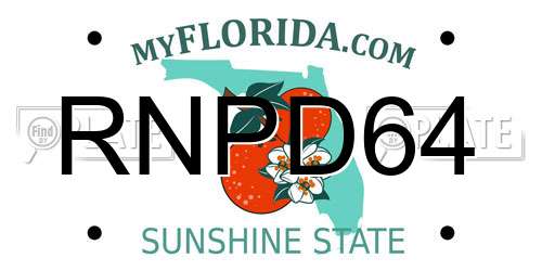 RNPD64 Florida License Plate