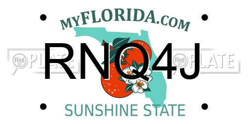 RNQ4J Florida License Plate