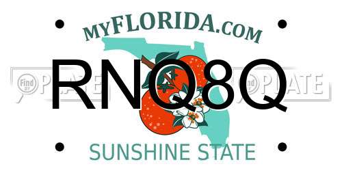 RNQ8Q Florida License Plate