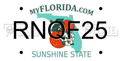 RNQF25 Florida License Plate