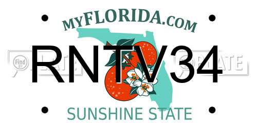 RNTV34 Florida License Plate