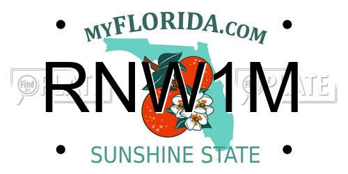 RNW1M Florida License Plate