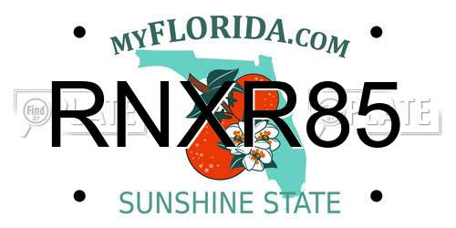 RNXR85 Florida License Plate