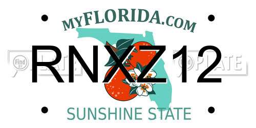 RNXZ12 Florida License Plate