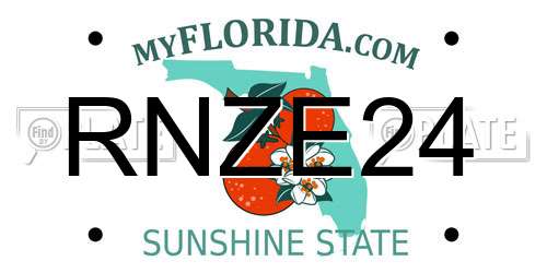 RNZE24 Florida License Plate