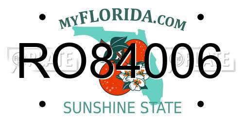 RO84006 Florida License Plate