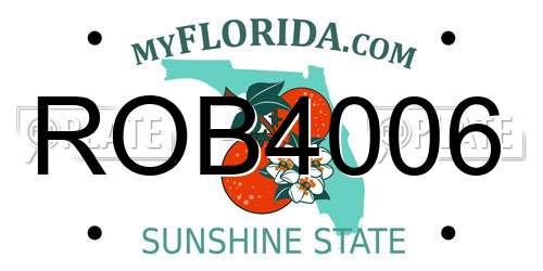 ROB4006 Florida License Plate