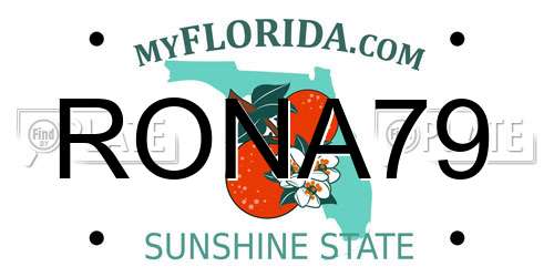 RONA79 Florida License Plate