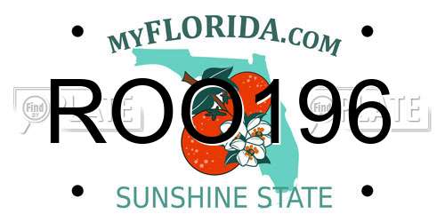ROO196 Florida License Plate