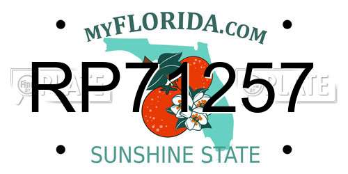RP71257 Florida License Plate