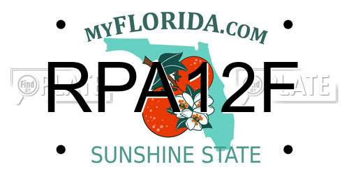 RPA12F Florida License Plate