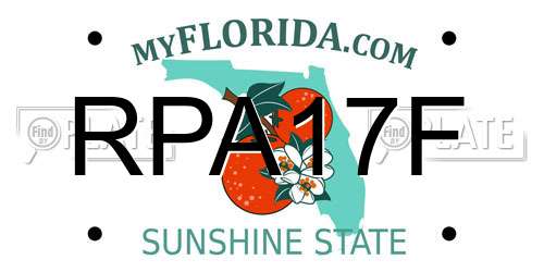 RPA17F Florida License Plate