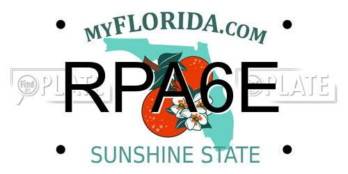 RPA6E Florida License Plate