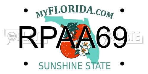 RPAA69 Florida License Plate