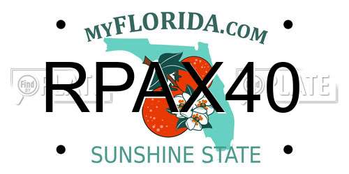RPAX40 Florida License Plate
