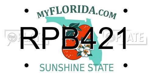RPB421 Florida License Plate