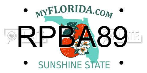 RPBA89 Florida License Plate