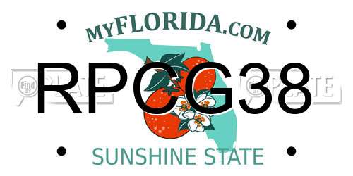RPCG38 Florida License Plate