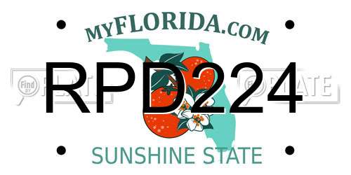RPD224 Florida License Plate