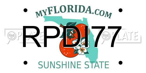 RPDI77 Florida License Plate