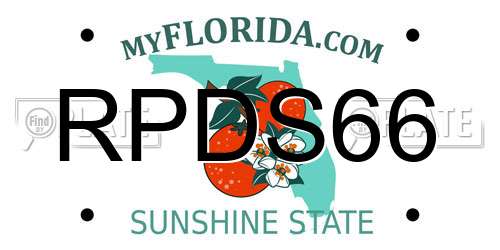 RPDS66 Florida License Plate