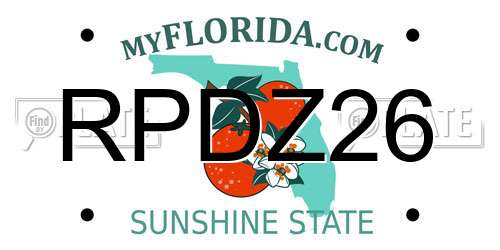 RPDZ26 Florida License Plate
